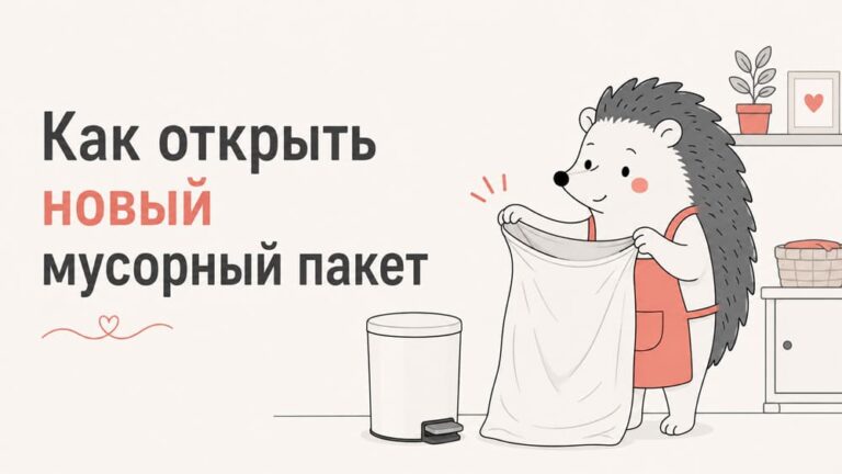Как открыть новый мусорный пакет — простой способ