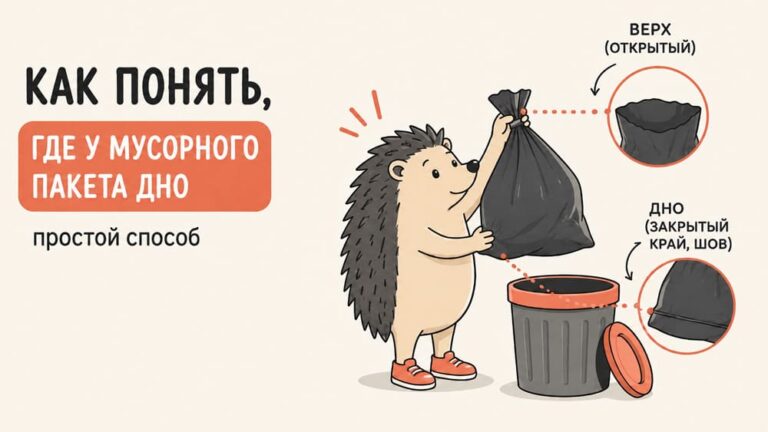 Как понять, где у мусорного пакета дно