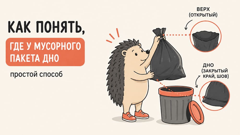 Как понять, где у мусорного пакета дно