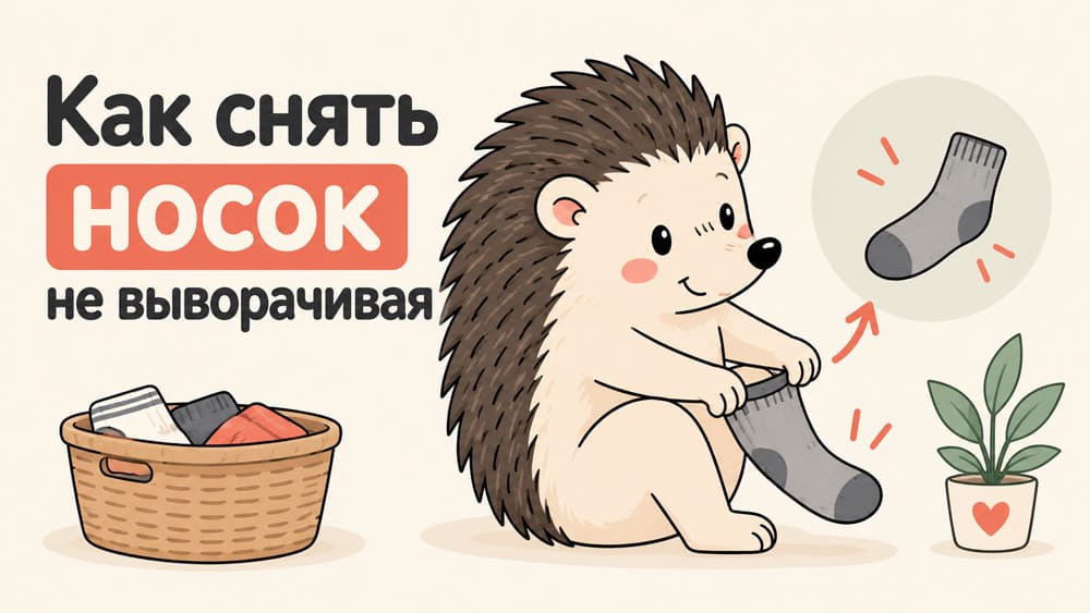 Как снять носок не выворачивая